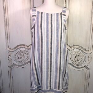 Sharagano Petite 55% Linen 45% Rayon Fully Lined Coastal Grandma Sheath Dress